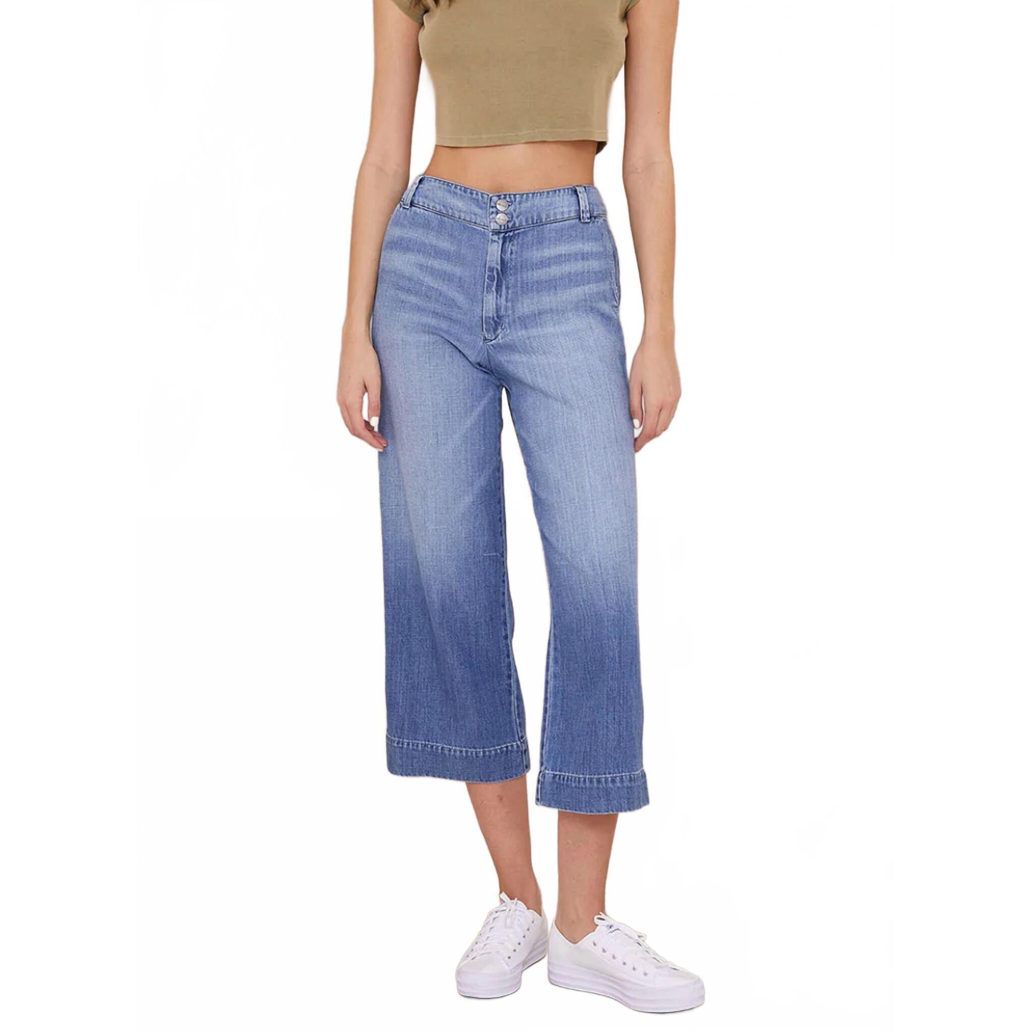 New Bella Dahl Saige Wide Leg Crop Jeans In Salt Creek Wash